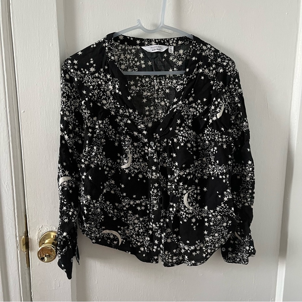 & Other Stories Celestial Moon & Stars Cropped Button Down